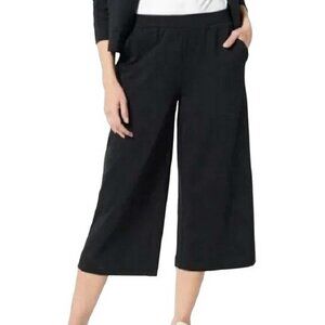 Encore by Idina Menzel Reg Soft French Terry Wide Leg Crop Pant LARGE (818)